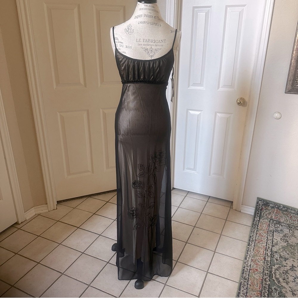 Black Over Gold Vintage Design Long Dress